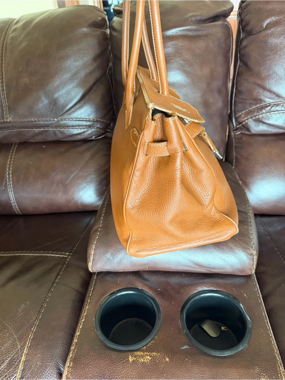 Brown Leather Tote Bag for Men - Spacious Everyday Carry
